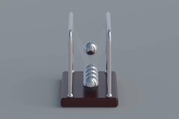 Pêndulo Newton Balancear Bolas Energia Cinética Berço Gravidade Renderização — Fotografia de Stock