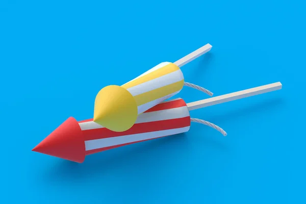 Firework Rockets Party Festival Concept Render — Stock Photo, Image