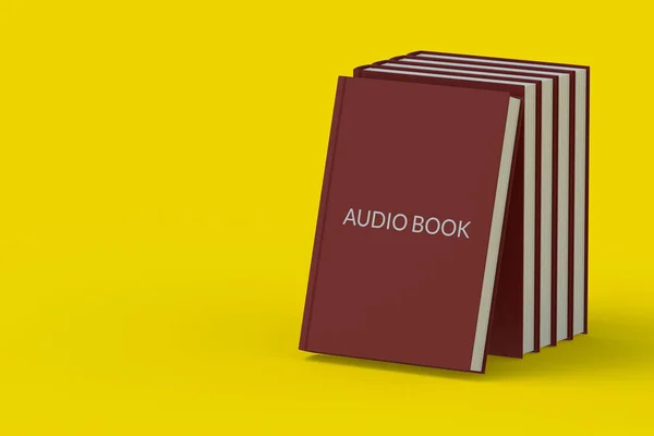 Hörbuchkonzept Mit Beschriftung Auf Buch Moderne Technik Solide Literatur Kopierraum — Stockfoto