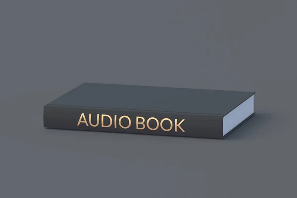 Conceito Audiolivro Com Inscrição Livro Tecnologia Moderna Literatura Sólida Renderização — Fotografia de Stock