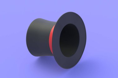 Sihirli silindir. Büyü konsepti. Sihirli aksesuar. Gizemli gösteri. İllüzyon numarası. Sirk gösterisi. 3d hazırlayıcı