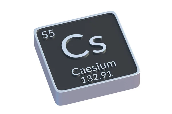 Cäsium Chemisches Element Des Periodensystems Isoliert Auf Weißem Hintergrund Metallisches — Stockfoto