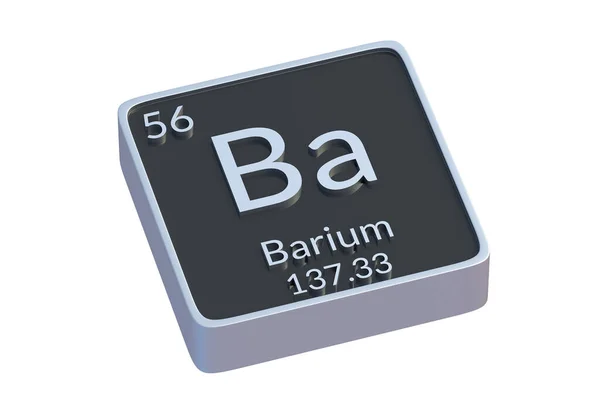 Barium Chemisch Element Van Periodiek Systeem Geïsoleerd Witte Achtergrond Metaalsymbool — Stockfoto