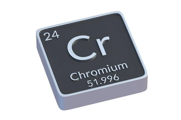 Chromium Chemical Element Periodic Table Isolated White Background Metallic Symbol — Stock Photo, Image