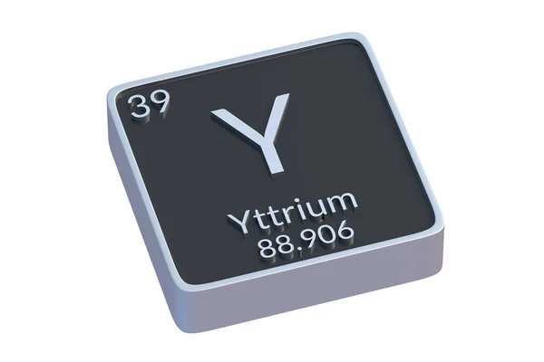 Yttrium Élément Chimique Tableau Périodique Isolé Sur Fond Blanc Symbole — Photo