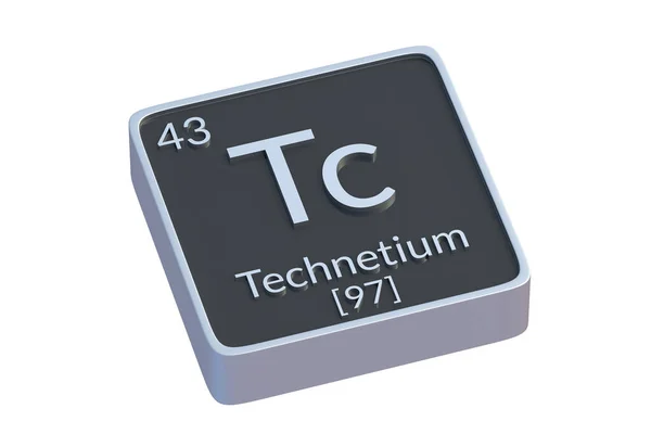 주기율표의 테크네튬 원소는 바탕에 분리되어 원소의 상징이죠 — 스톡 사진