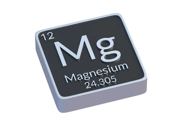 Магній Хімічний Елемент Періодичної Таблиці Ізольований Білому Тлі Металевий Символ — стокове фото