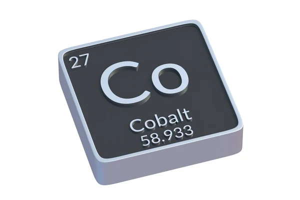 Kobalt Chemisches Element Des Periodensystems Isoliert Auf Weißem Hintergrund Metallisches — Stockfoto