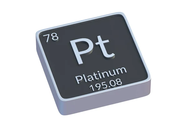 Platin Chemisches Element Des Periodensystems Isoliert Auf Weißem Hintergrund Metallisches — Stockfoto