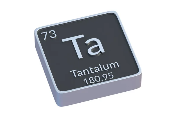 Хімічний Елемент Танталу Періодичної Таблиці Ізольований Білому Тлі Металічний Символ — стокове фото