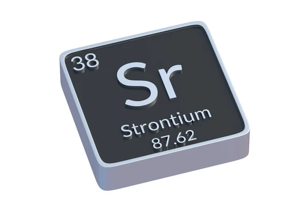 Strontium Élément Chimique Tableau Périodique Isolé Sur Fond Blanc Symbole — Photo