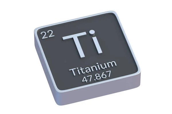 Unsur Kimia Titanium Pada Tabel Periodik Diisolasi Pada Latar Belakang — Stok Foto