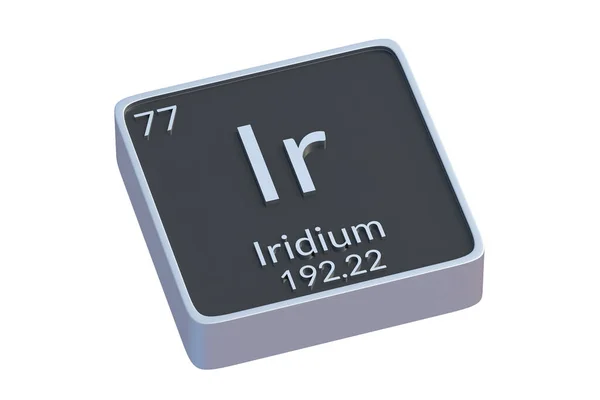 Iridium Chemisch Element Van Periodiek Systeem Geïsoleerd Witte Achtergrond Metaalsymbool — Stockfoto