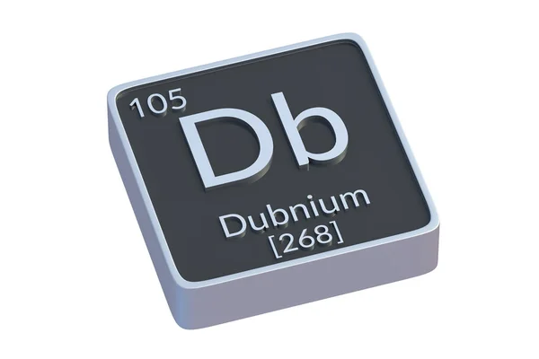 주기율표의 더브늄 원소는 배경에 분리되어 원소의 상징이죠 — 스톡 사진