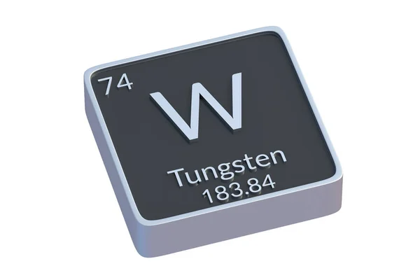 Wolfram Chemisches Element Des Periodensystems Isoliert Auf Weißem Hintergrund Metallisches — Stockfoto