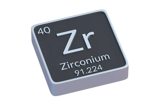 주기율표의 지르코늄 원소는 바탕에 분리되어 원소의 상징이죠 — 스톡 사진