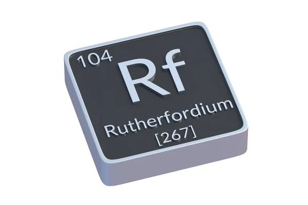 Rutherfordium Grunnstoff Periodisk Tabell Isolert Hvit Bakgrunn Kjemikalieelementets Metallsymbol Gjengitt – stockfoto