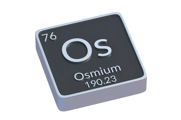 Ozmium Kémiai Eleme Periódusos Táblázat Elszigetelt Fehér Alapon Kémiai Elem — Stock Fotó