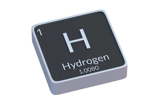 Hydrogen Chemical Element Periodic Table Isolated White Background Metallic Symbol — Stock Photo, Image