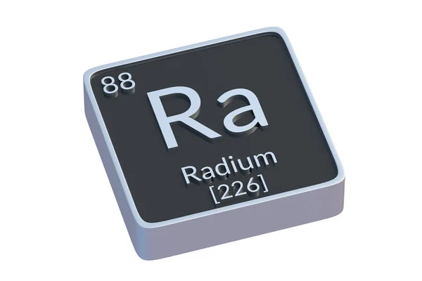 Radium Chemisch Element Van Periodiek Systeem Geïsoleerd Witte Achtergrond Metaalsymbool — Stockfoto