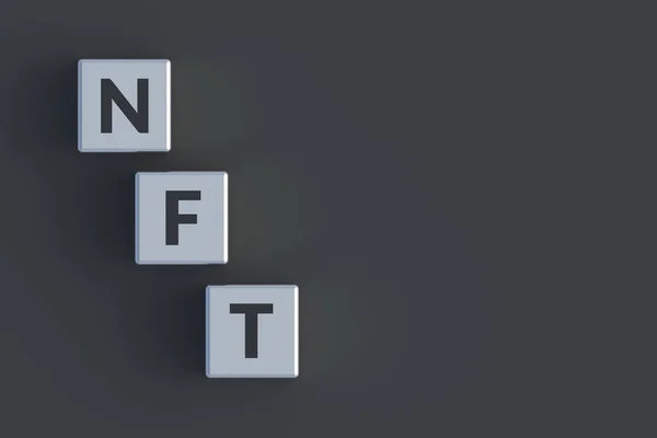Nft Inscription Cubes Non Fungible Token Blockchain Technology Concept Digital — Stock Photo, Image