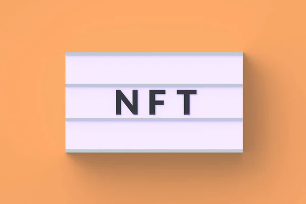 Nft Inscription Lightbox Non Fungible Token Blockchain Technology Concept Digital — Stock Photo, Image