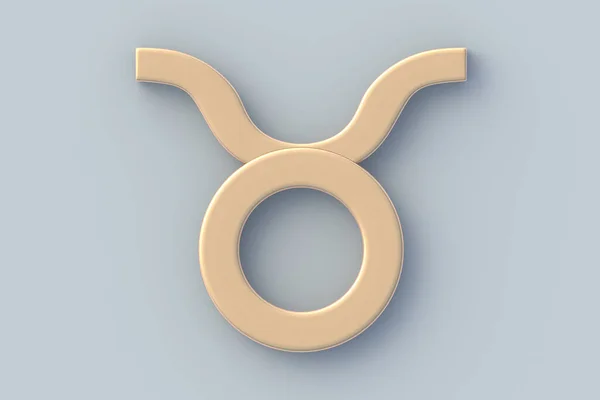 Znak Astrologiczny Taurus Metalowy Złoty Symbol Zodiaku Horoskop Numerologia Kalendarz — Zdjęcie stockowe