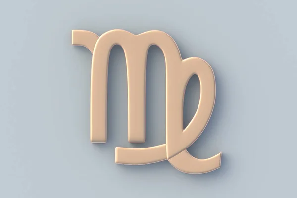 Dziewiczy Znak Astrologiczny Metalowy Złoty Symbol Zodiaku Horoskop Numerologia Kalendarz — Zdjęcie stockowe
