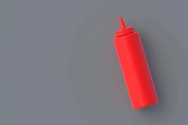 Botella Para Ketchup Concepto Comida Rápida Vista Superior Copiar Espacio —  Fotos de Stock