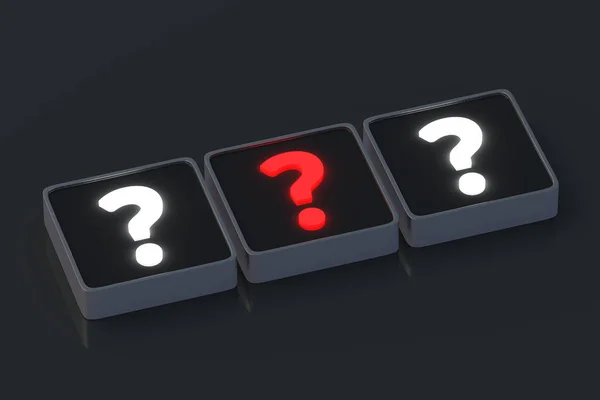 Cubos Com Símbolos Pergunta Brilhantes Resposta Correta Pergunta Incorrecta Faq — Fotografia de Stock