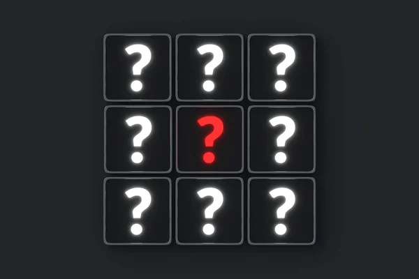 Κύβοι Λαμπερά Σύμβολα Ερωτήσεων Σωστή Απάντηση Λάθος Ερώτηση Φακ Και — Φωτογραφία Αρχείου