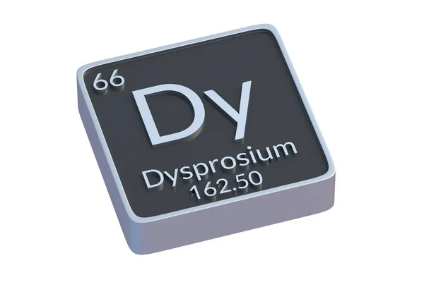 Dysprosium Élément Chimique Tableau Périodique Isolé Sur Fond Blanc Symbole — Photo