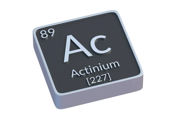 Actinium Kemisk Del Periodiska Tabell Isolerad Vit Bakgrund Metallisk Symbol — Stockfoto