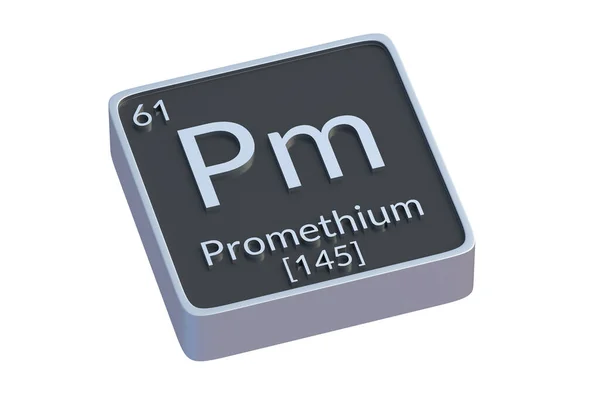 Prometium Kémiai Eleme Periódusos Táblázat Izolált Fehér Alapon Kémiai Elem — Stock Fotó