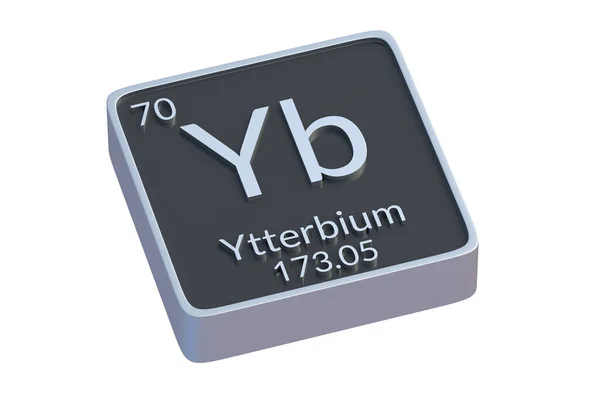Ytterbium Chemisch Element Van Periodiek Systeem Geïsoleerd Witte Achtergrond Metaalsymbool — Stockfoto