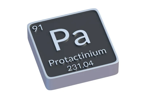 Protaktinium Kemisk Del Periodiska Tabell Isolerad Vit Bakgrund Metallisk Symbol — Stockfoto