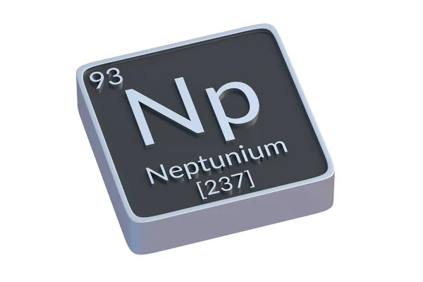 Neptunium Chemisches Element Des Periodensystems Isoliert Auf Weißem Hintergrund Metallisches — Stockfoto