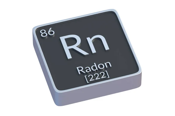 Radon Élément Chimique Tableau Périodique Isolé Sur Fond Blanc Symbole — Photo