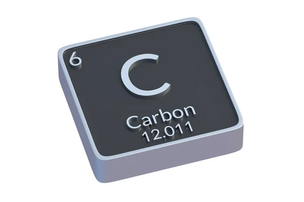 Elemento Químico Carbono Tabela Periódica Isolado Sobre Fundo Branco Símbolo — Fotografia de Stock