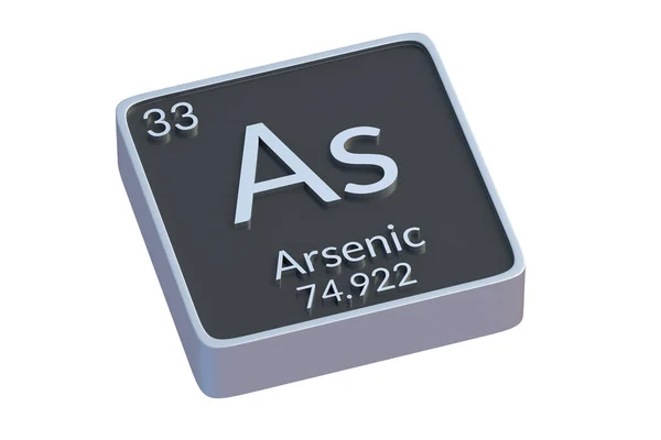 Arsen Jako Pierwiastek Chemiczny Układu Okresowego Izolowany Białym Tle Metalowy — Zdjęcie stockowe
