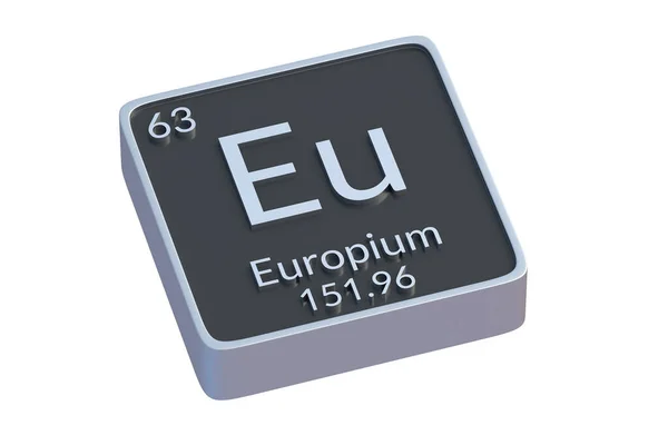 Periyodik Tablodaki Europium Kimyasal Elementi Beyaz Arka Planda Izole Edilmiştir — Stok fotoğraf