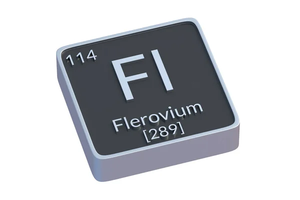 Flerovium Chemisches Element Des Periodensystems Isoliert Auf Weißem Hintergrund Metallisches — Stockfoto
