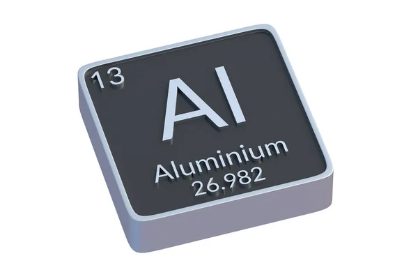 Aluminio Elemento Químico Tabla Periódica Aislado Sobre Fondo Blanco Símbolo —  Fotos de Stock