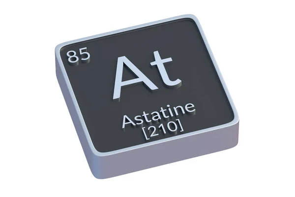 Astatin Periyodik Cetvelde Beyaz Zemin Üzerinde Izole Edilmiş Kimyasal Elementtir — Stok fotoğraf