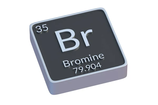 Kjemisk Grunnstoff Bromin Periodiske Tabeller Isolert Hvit Bakgrunn Kjemikalieelementets Metallsymbol – stockfoto