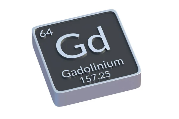 Gadolinium Chemisch Element Van Periodiek Systeem Geïsoleerd Witte Achtergrond Metaalsymbool — Stockfoto