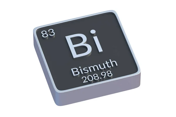 Bismuth Χημικό Στοιχείο Του Περιοδικού Πίνακα Που Απομονώνεται Λευκό Φόντο — Φωτογραφία Αρχείου