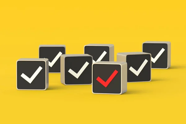 Decisão Errada Marca Verificação Vermelha Botão Conceito Escolha Incorreto Acção — Fotografia de Stock