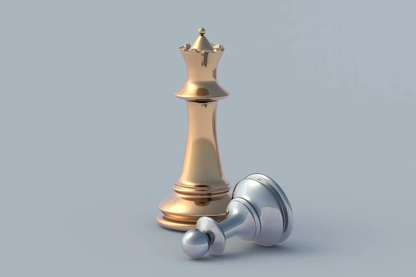 Referenční Program Zlaté Stříbrné Šachové Figurky Inovativní Vývoj Dosažení Tohoto — Stock fotografie