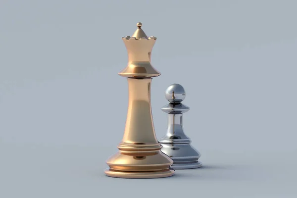 Піннел Успіху Золоті Срібні Шахові Фігури Інноваційний Розвиток Досягнення Мети — стокове фото
